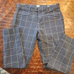 GAP Signature Skinny Ankle Pants High Rise in Navy Plaid Size 6 Preppy